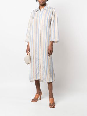 There Was One oversized striped shirt dress - Neutrals