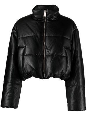 There Was One padded faux-leather cropped jacket - Black