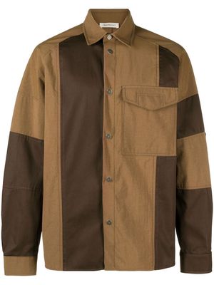 There Was One panelled cotton overshirt - Brown