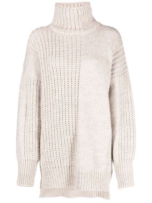There Was One patchwork chunky-knit jumper - Neutrals