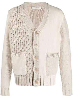 There Was One patchwork wool-blend cardigan - Neutrals