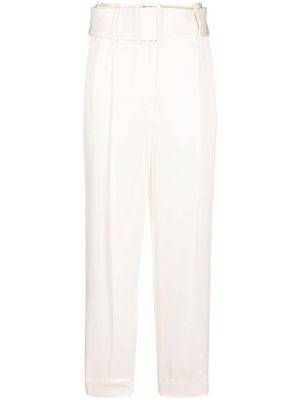 There Was One pleat-detail belted trousers - Neutrals