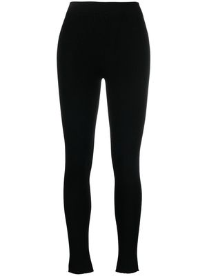 There Was One rear-slit knitted leggings - Black