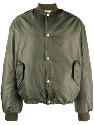 There Was One ruched-sleeve padded bomber jacket - Green