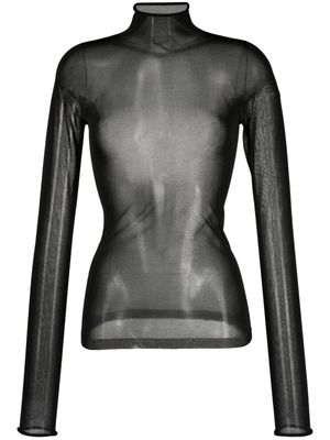 There Was One sheer lurex long-sleeve top - Black