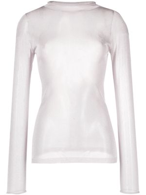 There Was One sheer lurex long-sleeve top - Pink