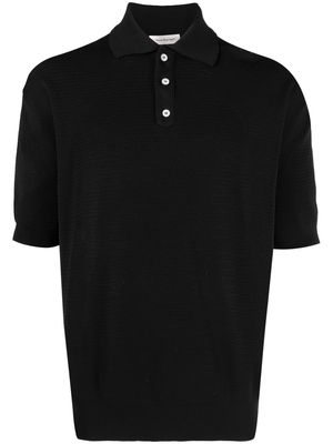 There Was One short-sleeve knitted polo shirt - Black