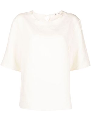 There Was One short-sleeve linen blouse - Neutrals