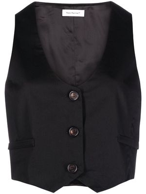 There Was One single-breasted cotton waistcoat - Black