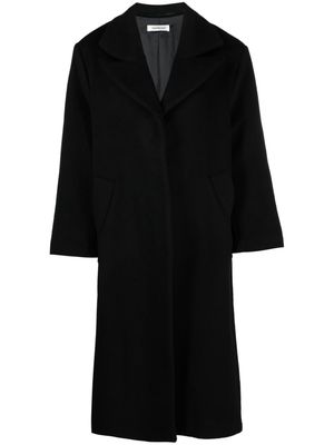 There Was One single-breasted virgin wool-blend coat - Black