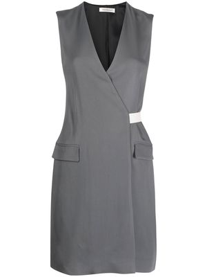 There Was One sleeveless wrap dress - Grey