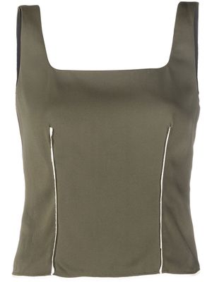There Was One square-neck sleeveless top - Green