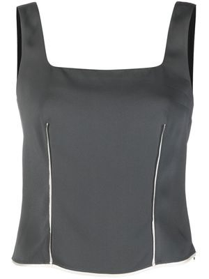 There Was One square-neck sleeveless top - Grey