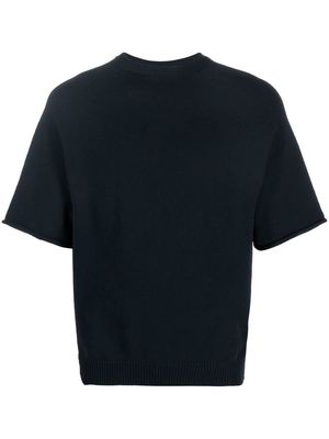 There Was One stripe-detail crew-neck knitted T-shirt - Blue