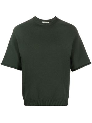 There Was One stripe-detail crew-neck knitted T-shirt - Green