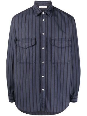 There Was One striped organic-cotton shirt - Blue