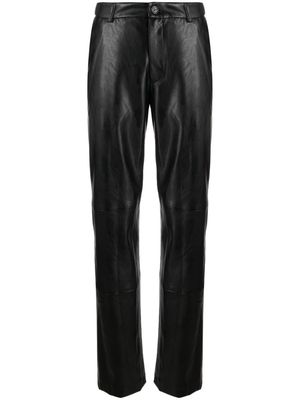 There Was One tailored faux-leather trousers - Black