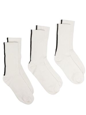 There Was One three-pack stripe-detail socks - Neutrals