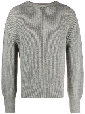 There Was One two-tone ribbed-knit jumper - Grey