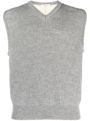 There Was One two-tone ribbed-knit vest - Grey
