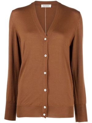 There Was One V-neck fine-knit cardigan - Brown