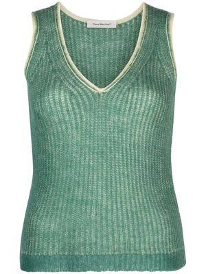 There Was One V-neck knitted vest - Green