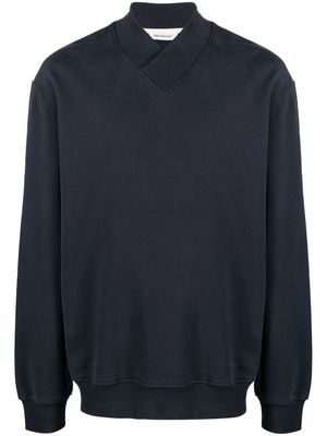 There Was One V-neck organic-cotton sweatshirt - Blue