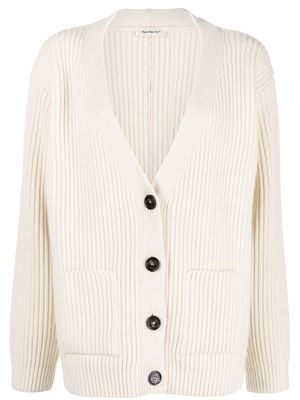 There Was One V-neck ribbed cardigan - Neutrals