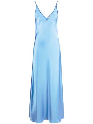 There Was One V-neck satin maxi slip dress - Blue