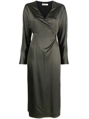 There Was One V-neck tie-waist wrap dress - Green