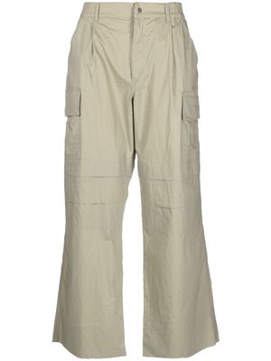 There Was One wide-leg cotton cargo trousers - Neutrals