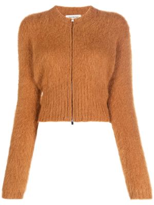 There Was One zip-up cropped cardigan - Brown