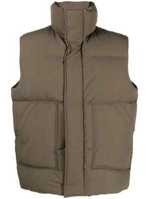 There Was One zip-up logo-print puffer vest - Green