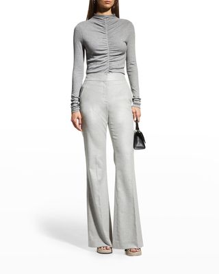 Theresa Knit Ruched Turtleneck