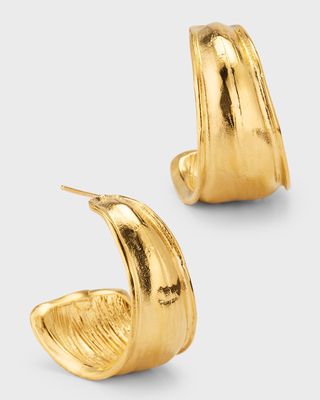 Thick Gold-Plated Hoop Earrings