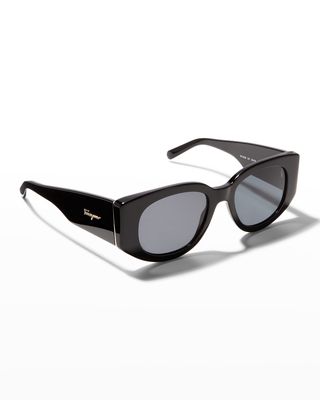 Thick Oval Acetate Sunglasses