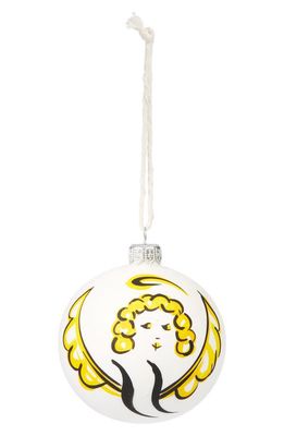 THIE Angel Artist Glass Ornament in White Tones