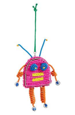 THIE Beaded Robot Ornament in White Tones