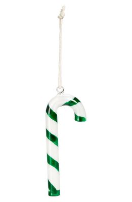 THIE Glass Candy Cane Ornament in Green Tones