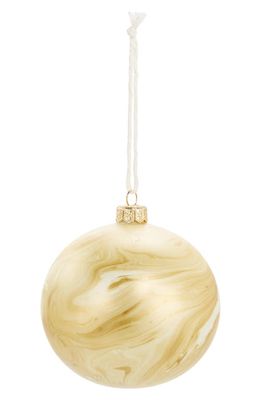 THIE Luster Marbled Glass Bauble Ornament in Golden Tones