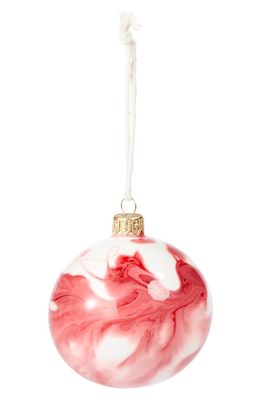 THIE Marble Glass Ornament in Red Tones