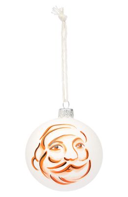 THIE Santa Artist Glass Ornament in White Tones