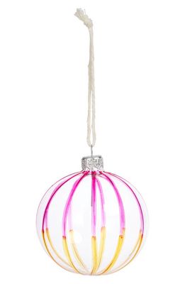 THIE Stripe Glass Ornament in Pink Tones