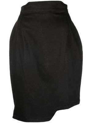 Thierry Mugler Pre-Owned asymmetric pencil skirt - Black