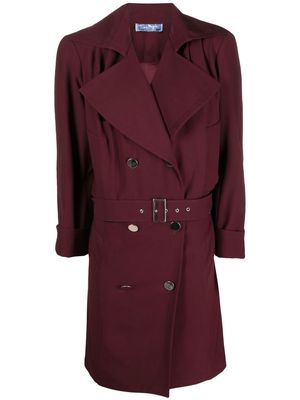 Thierry Mugler Pre-Owned belted trench coat - Red