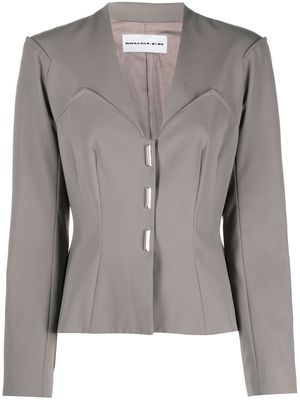 Thierry Mugler Pre-Owned bustier design V-neck jacket - Grey