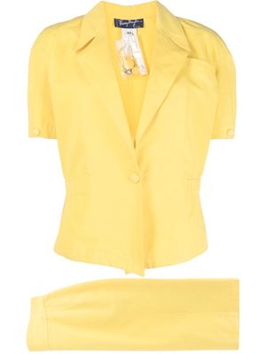 Thierry Mugler Pre-Owned denim two-piece skirt suit - Yellow