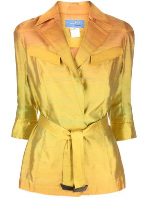 Thierry Mugler Pre-Owned gradient-effect belted jacket - Yellow
