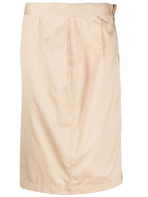 Thierry Mugler Pre-Owned high-waisted straight-cut skirt - Neutrals