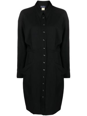 Thierry Mugler Pre-Owned long-sleeve fitted shirtdress - Black